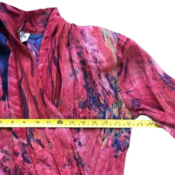 Ports International vintage pink back buttons V neck tunic top shirt - Picture 16 of 16